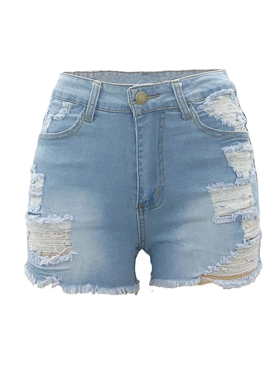 Women's 2023 Summer New Elastic Washable High Waist Shorts Denim Jean