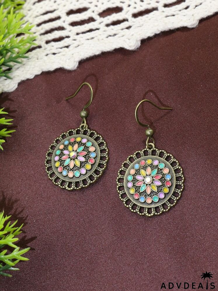 3pcs Rhinestone Flower Decor Jewelry Set