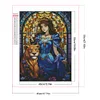 Diamond Painting -DIY Round Partial AB Drill Lion and Beauty（45x55cm）