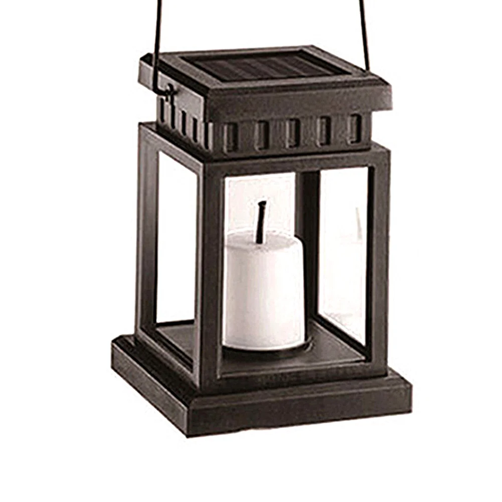 Retro Lantern Candle Twinkle Lamp LED Solar Light Garden Hanging Decoration