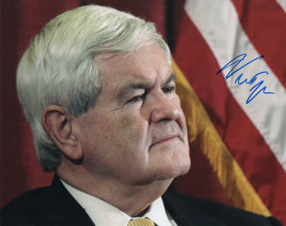 NEWT GINGRICH SIGNED AUTOGRAPH 8X10 Photo Poster painting - REPUBLICAN SPEAKER OF THE HOUSE RARE