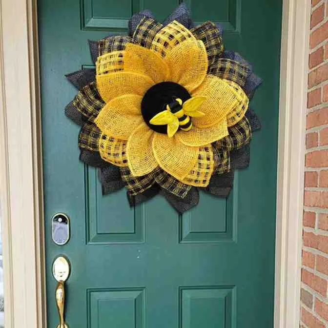 🐝🌻Bee Sunflower Wreath / Easter Bee Day Party Decoration