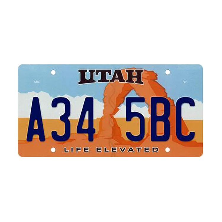 Utah art ation - permis de plaque de voiture ancienne - 5.9x11.8inch