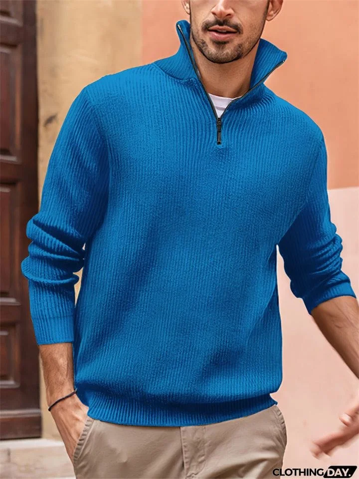 Comfortable Gentle High Stand-Up Collar Male Polo Shirt