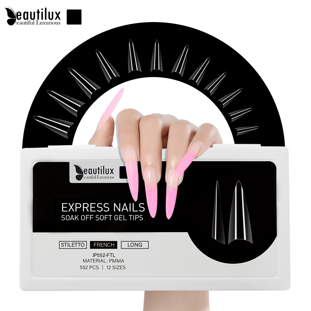 CAPSULE NAILS 552pcs|FRENCH|STILETTO|LONG