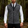 💥2025 New Arrivals!Men's Solid Color Vest Jacket, Men's Casual Stand-up Collar Sleeveless Knitwear