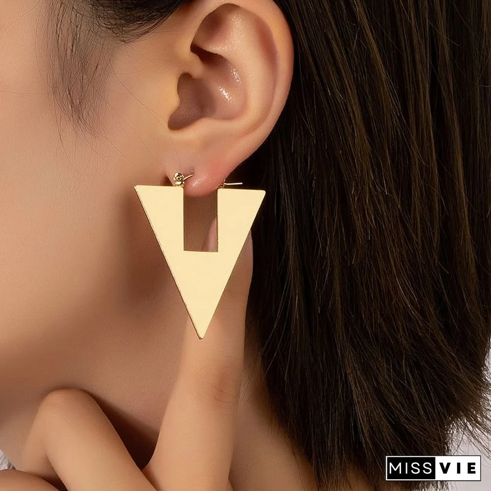 Geometric Minimalist Triangle Glossy Earrings