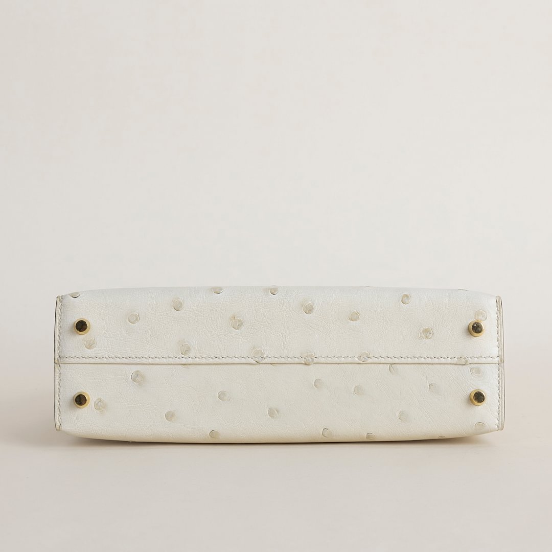 Mini Kelly II Ostrich 3C Parchemin GHW