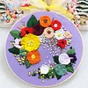 Flower-DIY Embroidery Kit with Pattern Cotton Threads Needles Hoop 30*30cm/11.81*11.81in tapestrymarket