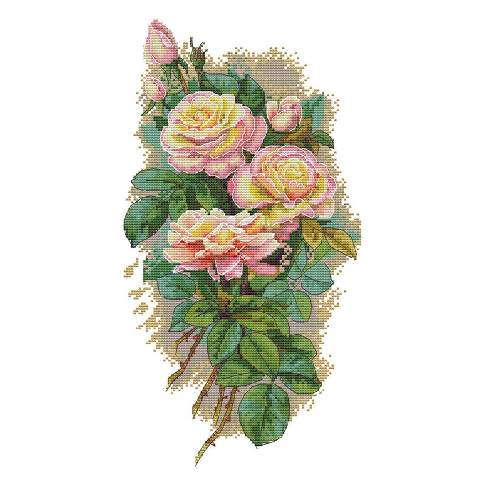

Rose - 14CT Stamped Cross Stitch - 25*42cm, 501 Original