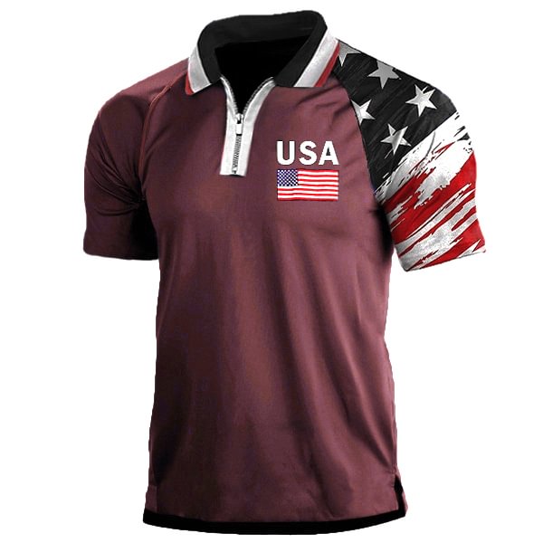 mens patriotic polo