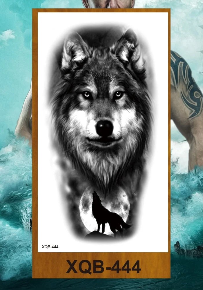 Temporary Tattoo Stickers Men Women Adult Girl Chest Flower Arm Leg Fake Tatoo Semi Permanent Tiger Wolf Beauty & Beast Body Art
