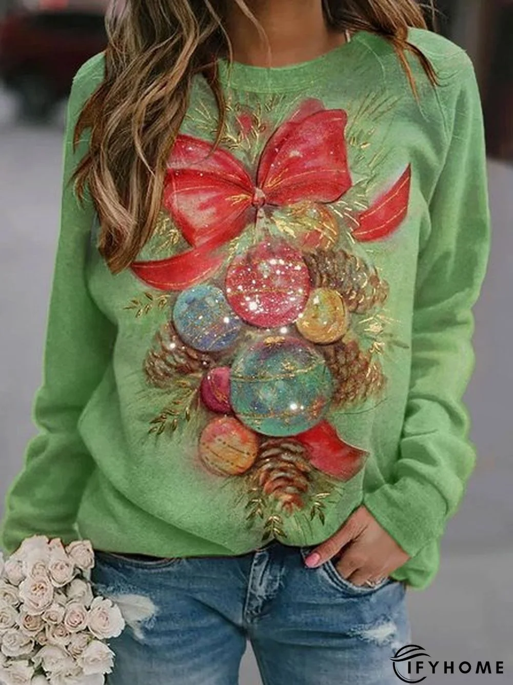 Loose Christmas Casual Jersey Sweatshirt | IFYHOME