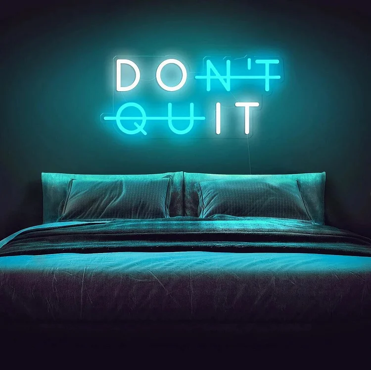 Custom Neon Sign Don‘’t Quit  For Wall Room Bedroom Decor  Personalized Birthday Gift For Her Or Him Signs Neon For Home Decor