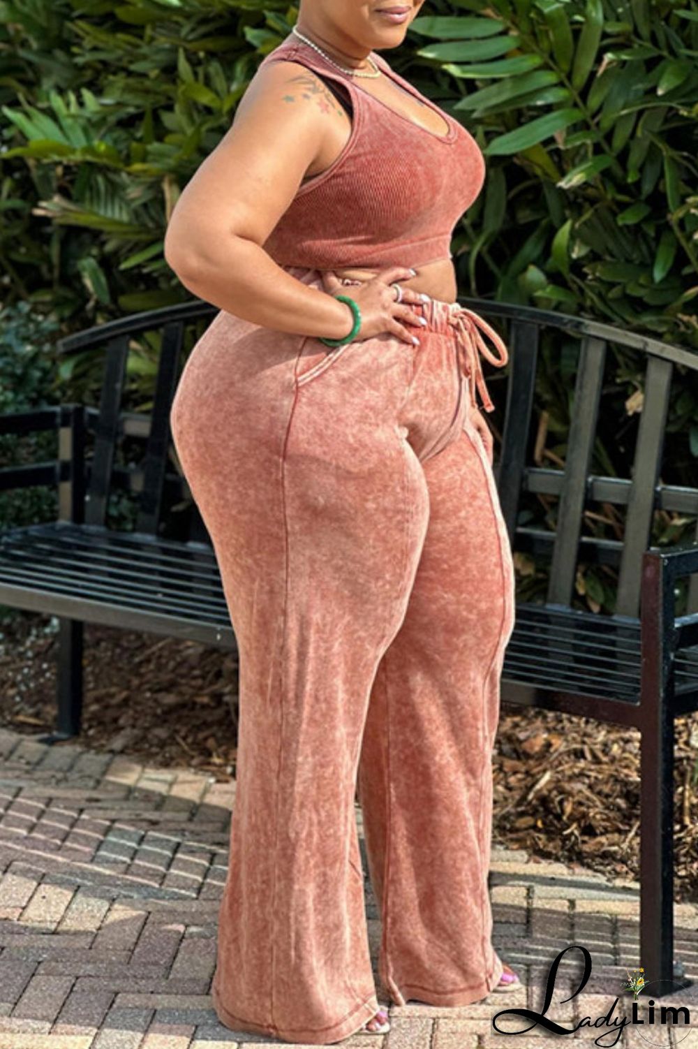 Black Gray Casual Solid Vests Pants O Neck Plus Size Two Pieces