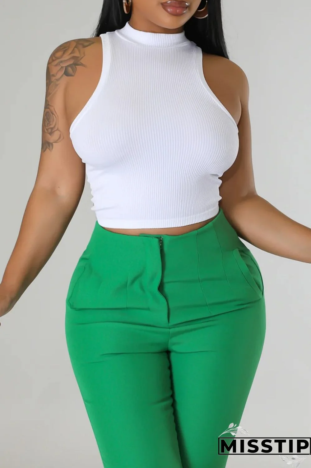 Black Casual Solid Basic Half A Turtleneck Tops