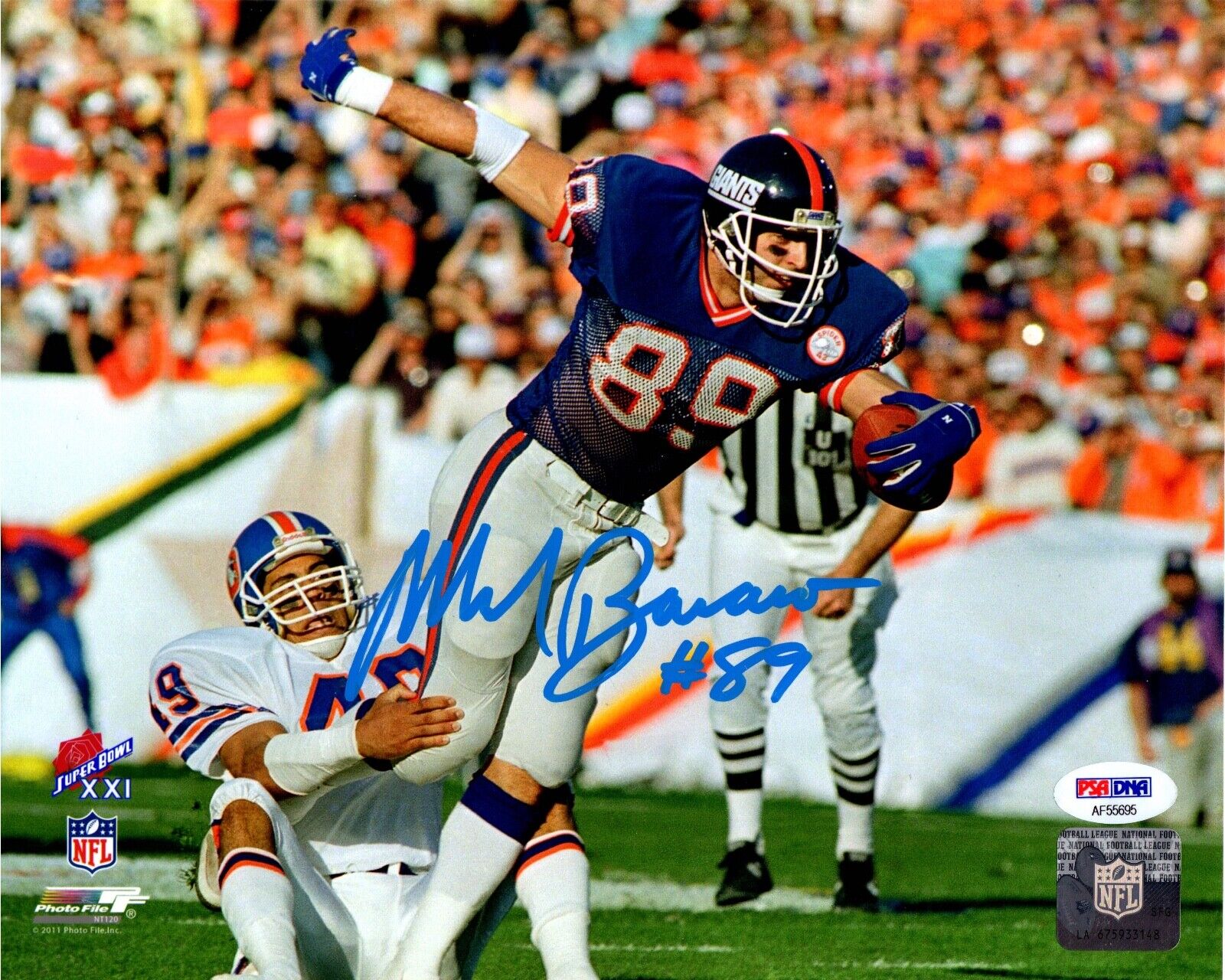 Mark Bavaro autographed signed 8x10 Photo Poster painting NFL New York Giants PSA COA