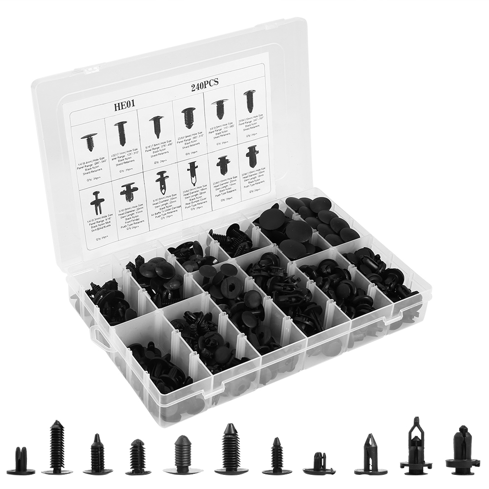 

240pcs Mixed Car Auto Clips Push Type Retainers Bumper Fasteners Universal, 501 Original