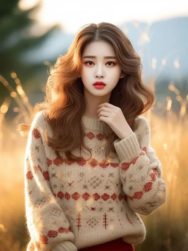 Athvotar Athvotar Autumn And Winter New Super Good-Looking Retro Lazy Wind Loose Yang Gas Age Reduction Knitting Shirt Bottom Top