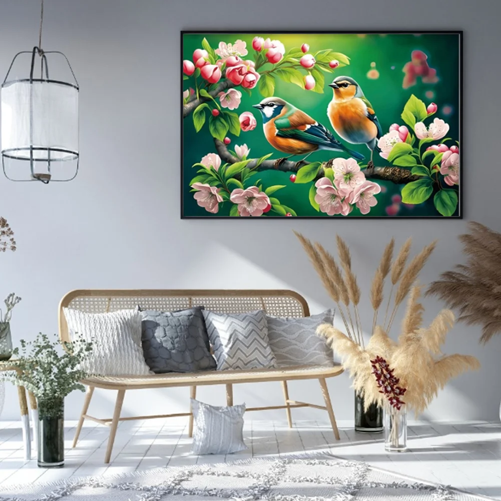 9CT Full Stamped Cross Stitch Bead Embroidery- Birds(Canvas|59*41CM)