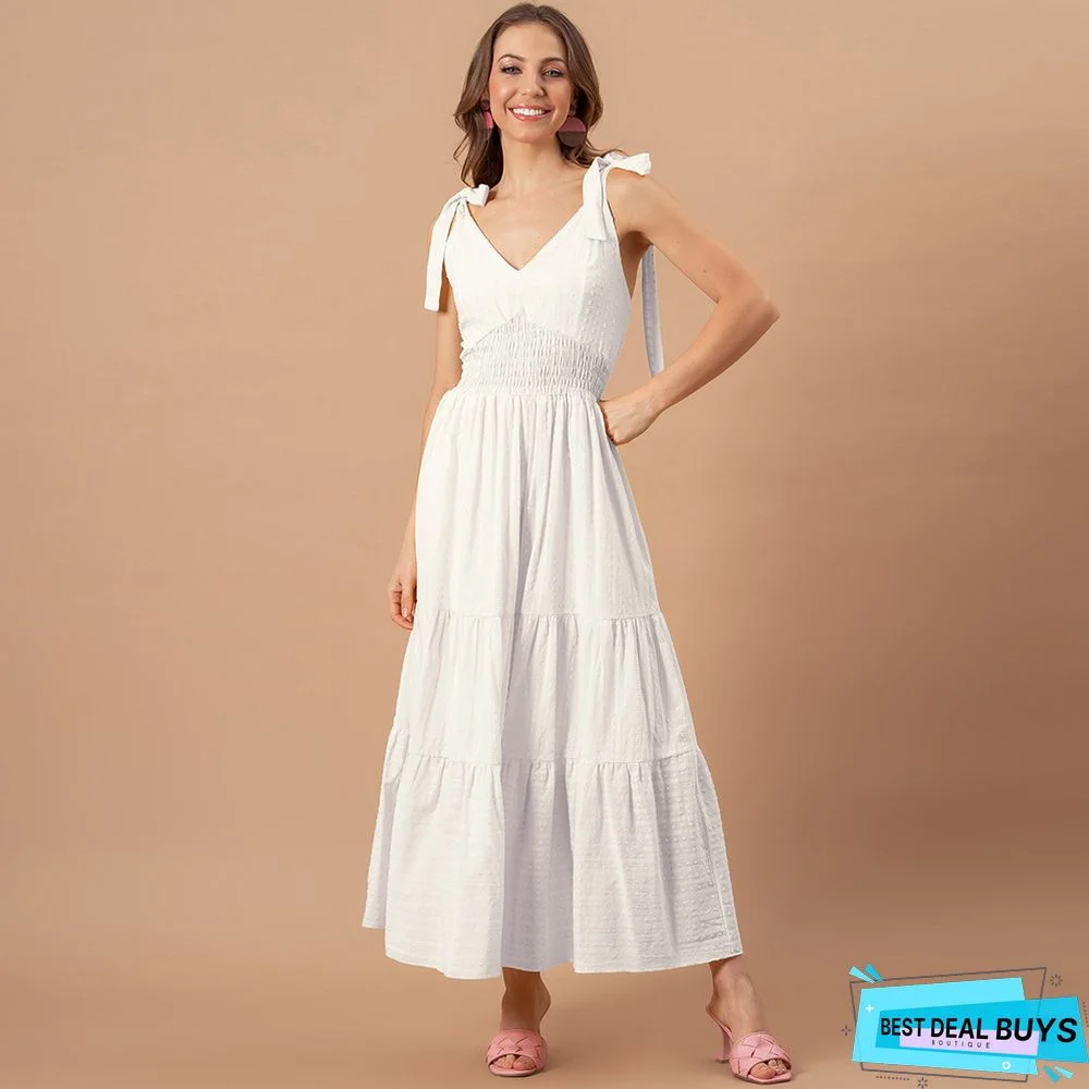 Slim Waist Jacquard Dress