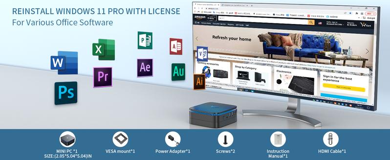 Product Introduction of ACEMAGIC AK1 Plus Mini PC. Intel 12th Gen N95(up to 3.4GHz) Mini Desktop Computers. 8GB RAM/256GB M.2 SSD Micro Computer Tower Support 4K UHD. Dual Wi-Fi. BT 4.2 for Business Home Office 6
