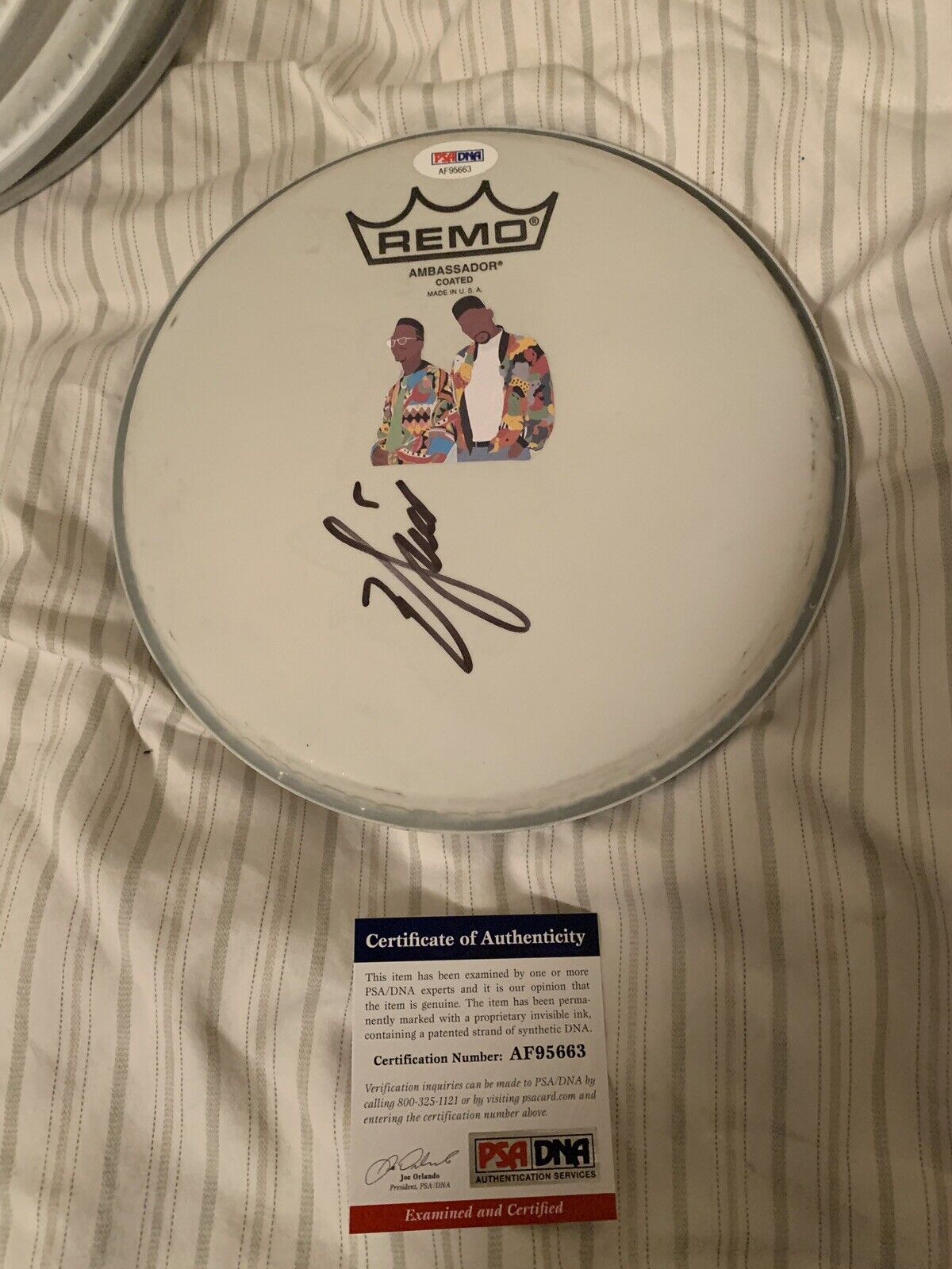 Will Smith Signed Drum Psa See Description