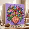 Framed Purple Vase -  DIY Button Art Painting Kit for Creativity DIY Pearl Dot Crafts for Gift Home Wall Decor 30*30CM