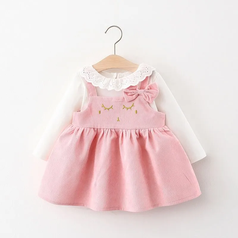 Bear Leader Baby Girls Floral Dresses Toddler Kids Casual Clothes Bowknot Princess Costumes Newborn Little Girls Dot Clothing