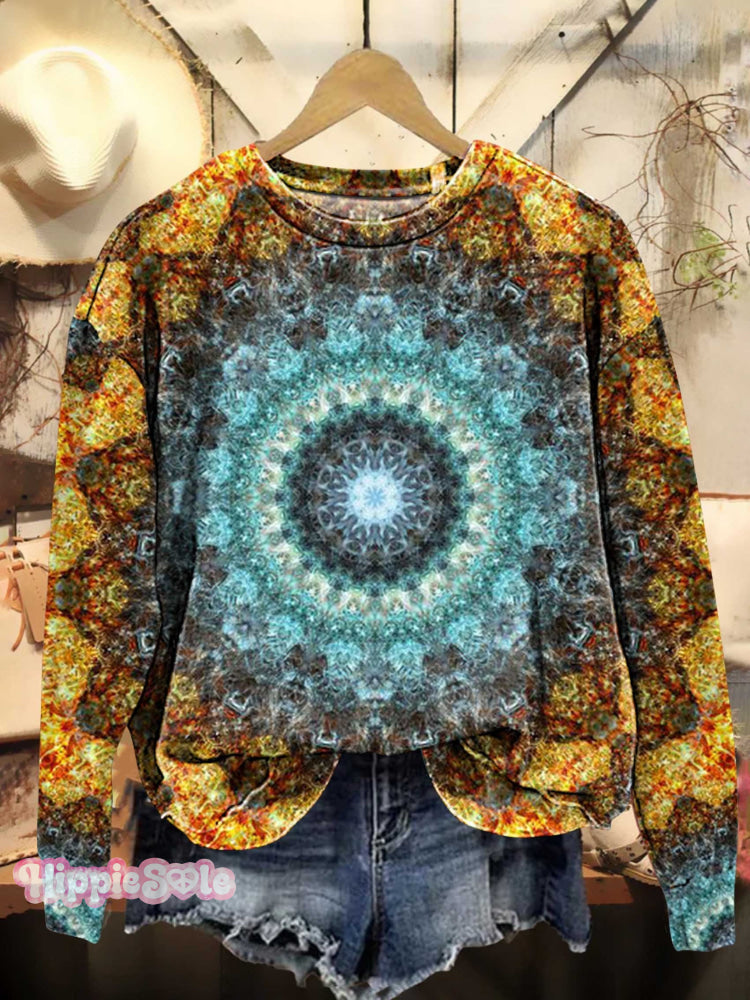 Hippie Ethnic Totem Love And Peace Casual Sweatshirt Multicolor / S