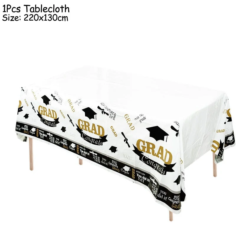 1Set Graduation Balloons Disposable Tableware 2022 Graduation Party Decorations Congrats Grad Paper Garland Banner Class of 2022