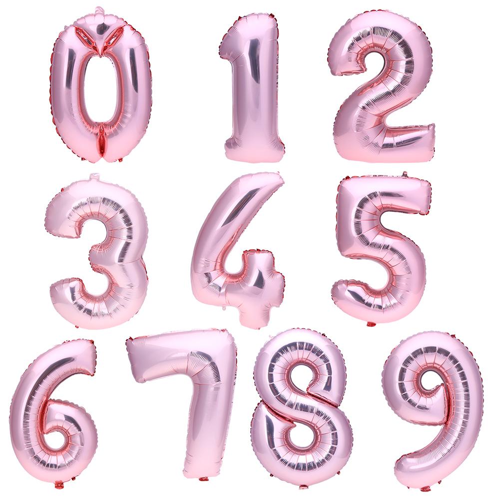 

32 in Rose Gold Number Foil Balloon Large Digit Balloon Wedding Party Decor, Number1, 501 Original