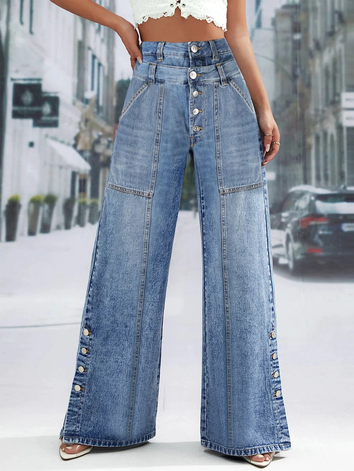 High Waist Wide Leg Jeans