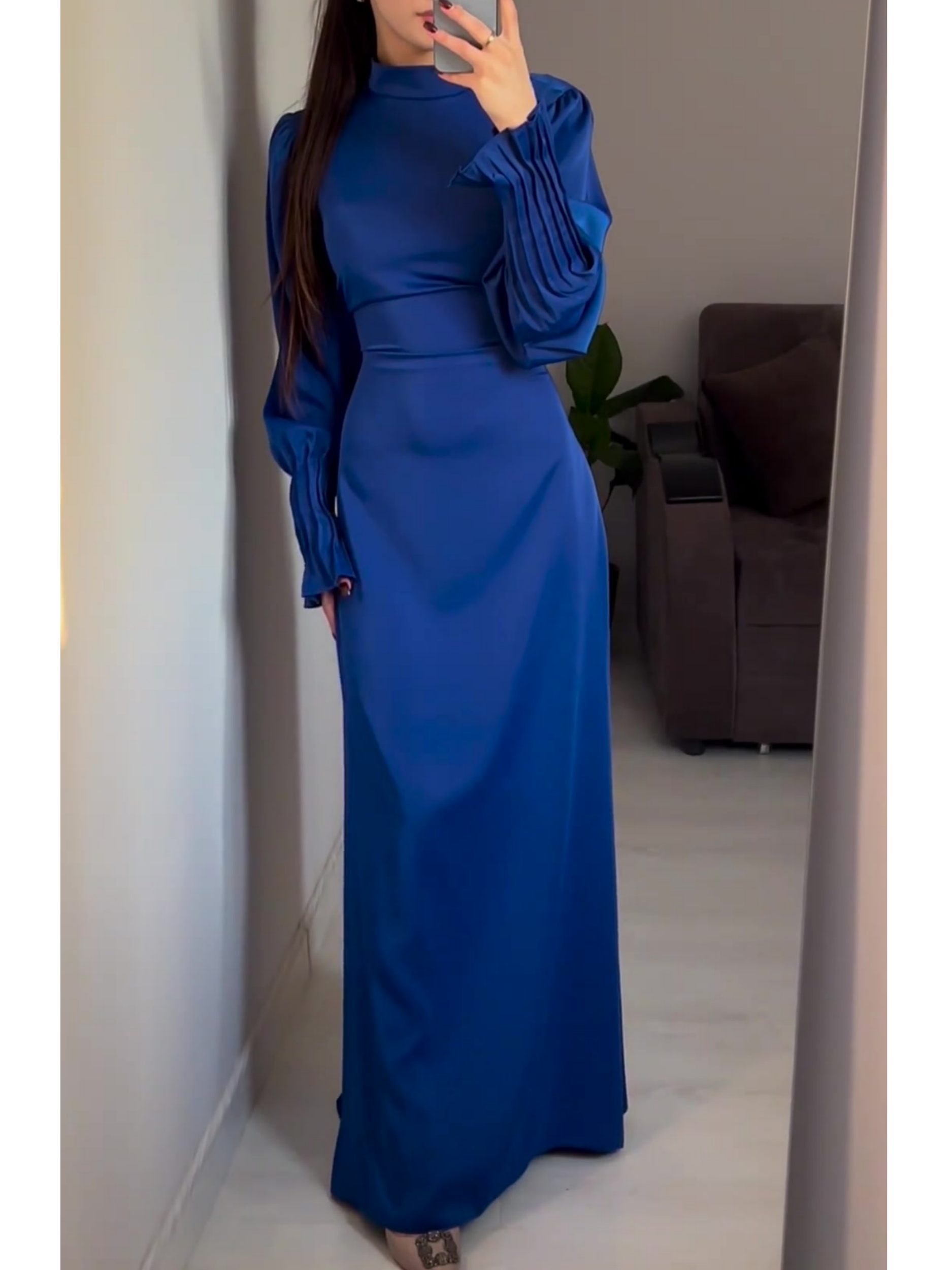 Vintage Elegant Pleated Waist Strap Dress | Oxredo Shop Ramadan Sale