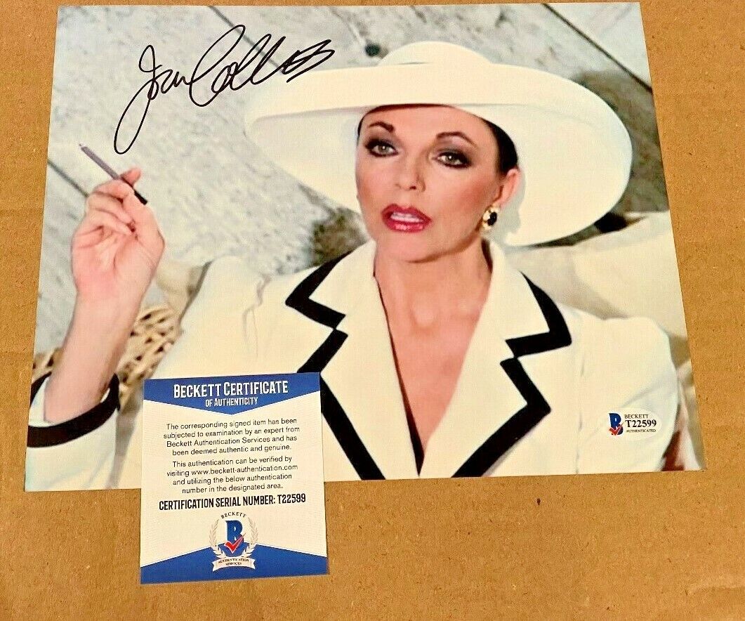 JOAN COLLINS SIGNED 8X10 Photo Poster painting BECKETT CERTIFIED #2