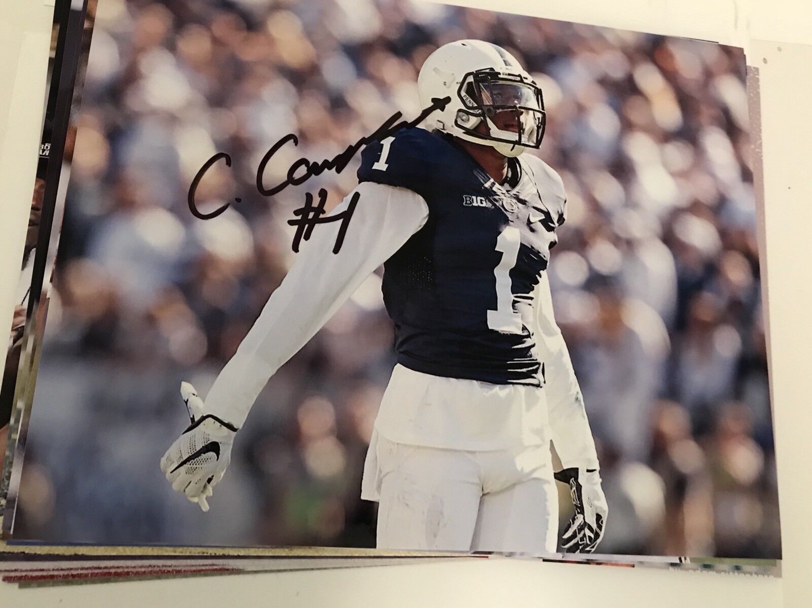 Christian Campbell Penn State hand signed autographed 8x10 football Photo Poster painting COA F