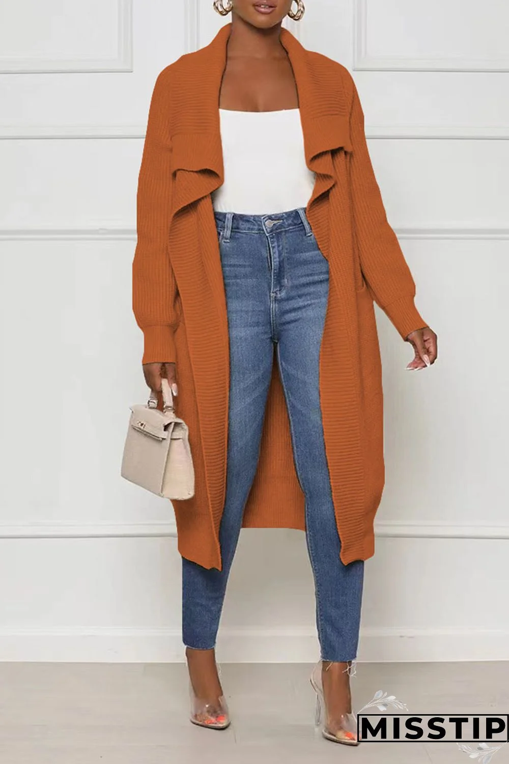 Black Casual Solid Patchwork Cardigan Collar Outerwear