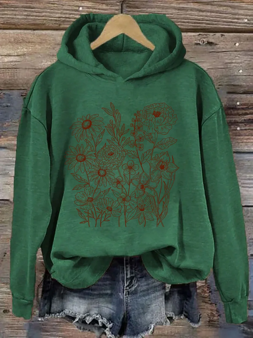 Retro Wildflower Bouquet Hoodie