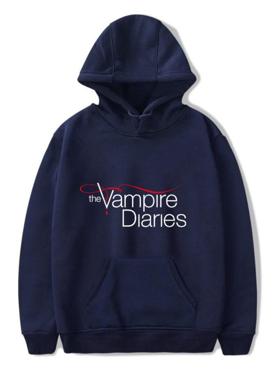 Unisex The Vampire Diaries Hoodie Letters Floral Hooded Sweatshirt