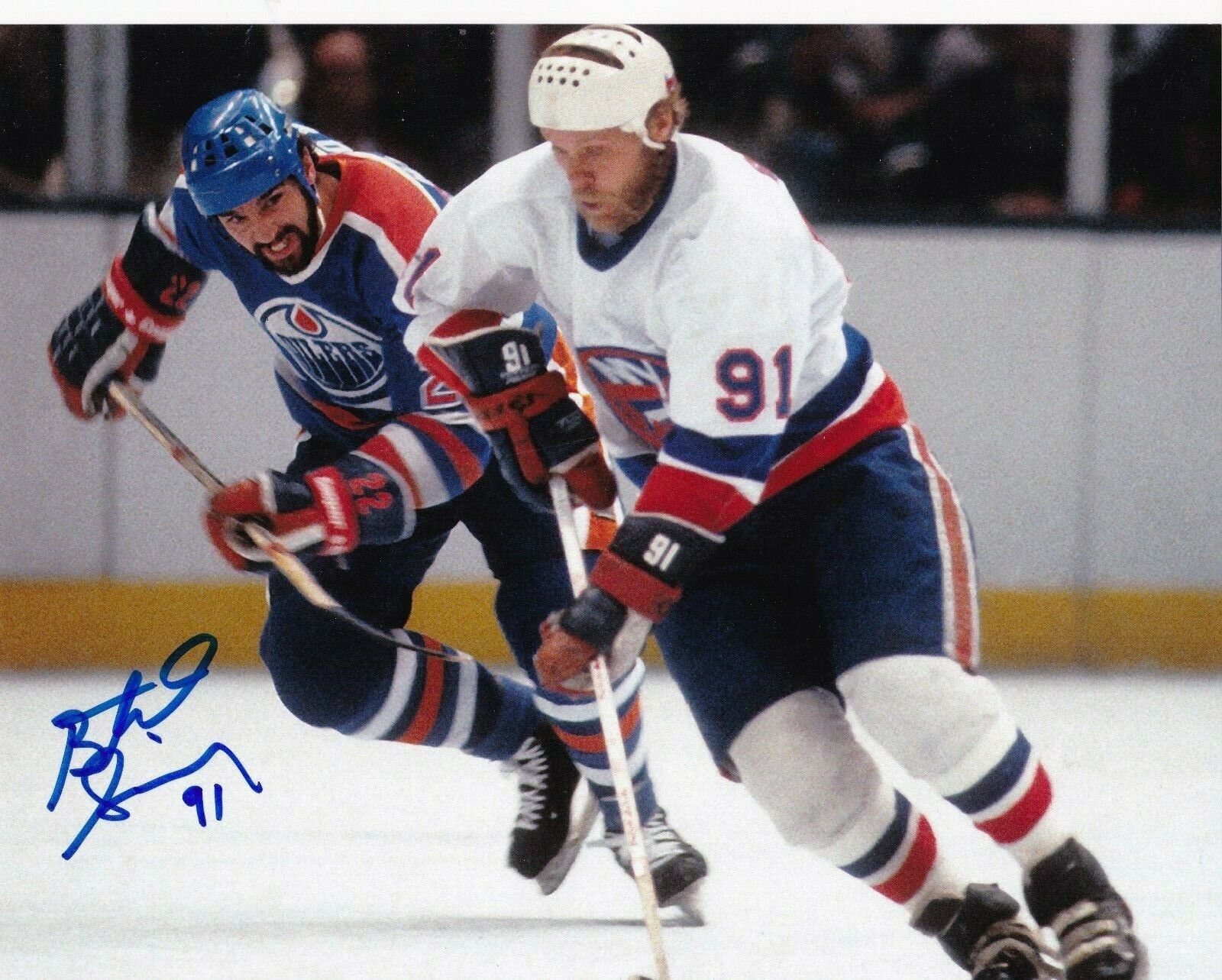 BUTCH GORING NEW YORK ISLANDERS ACTION SIGNED 8x10