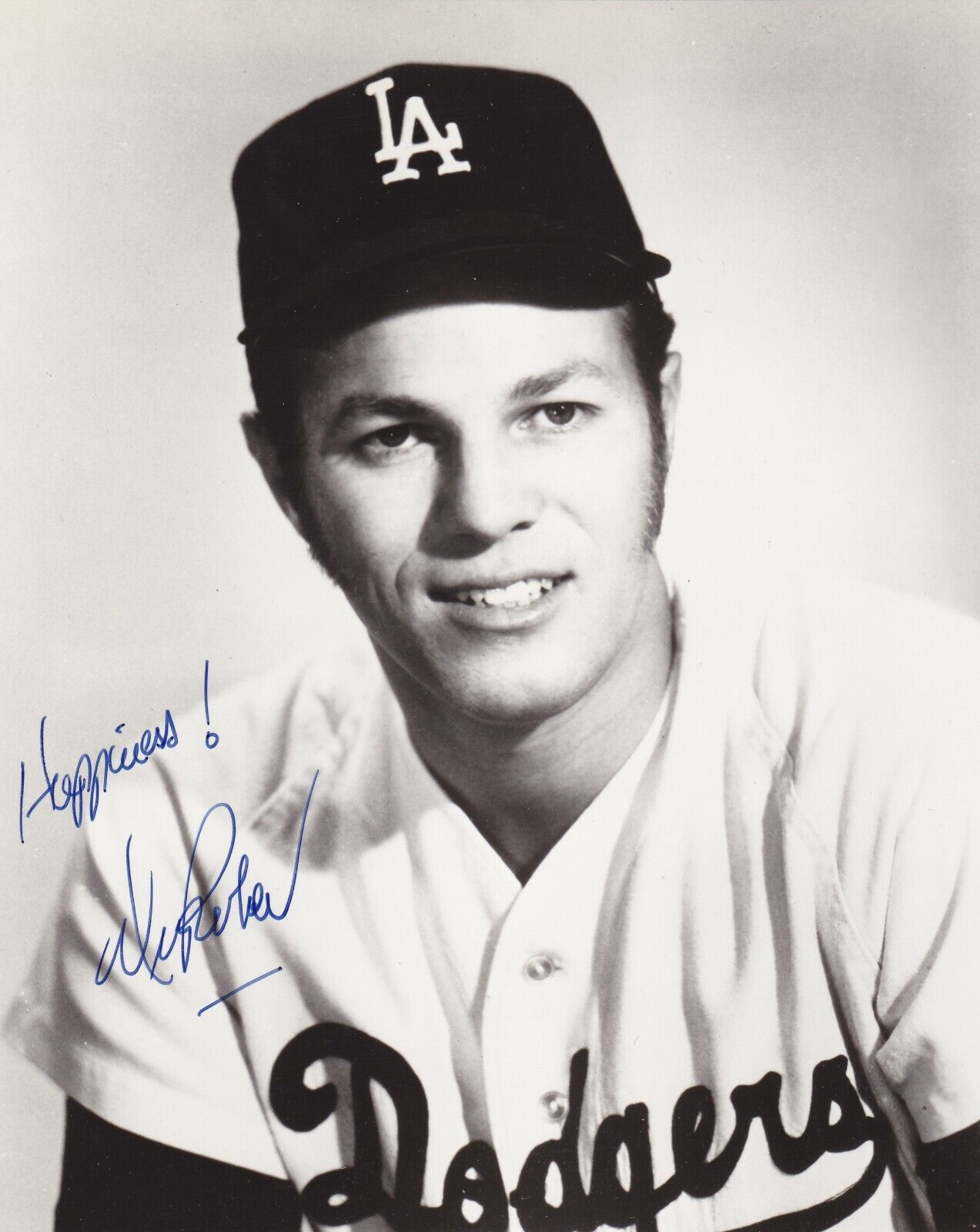 Wes Parker signed 7.25 x 9 inch B&W Los Angeles Dodgers Photo Poster painting