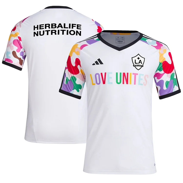 LA Galaxy adidas 2023 Pride Pre-Match Top - White