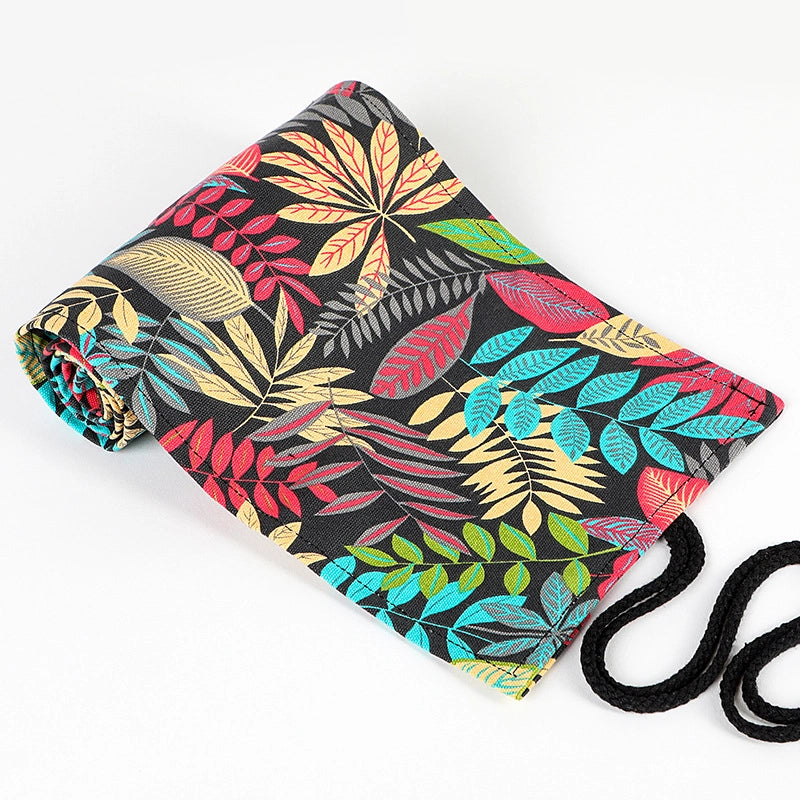 Fashion Geometric Printing Large Capacity Canvas Pencil Pouch Stationery