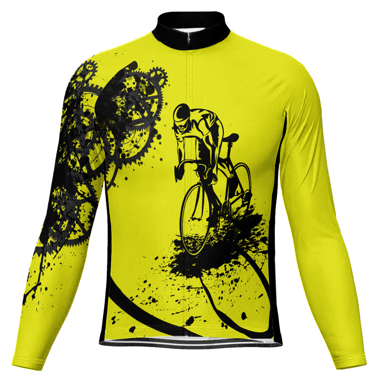 Personalized Yellow Long Sleeve Cycling Jersey for Men | captainssportss.com
