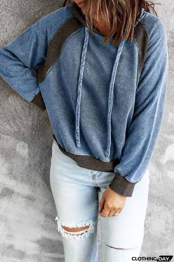 Morning Coffee Vintage Patchwork Hoodie