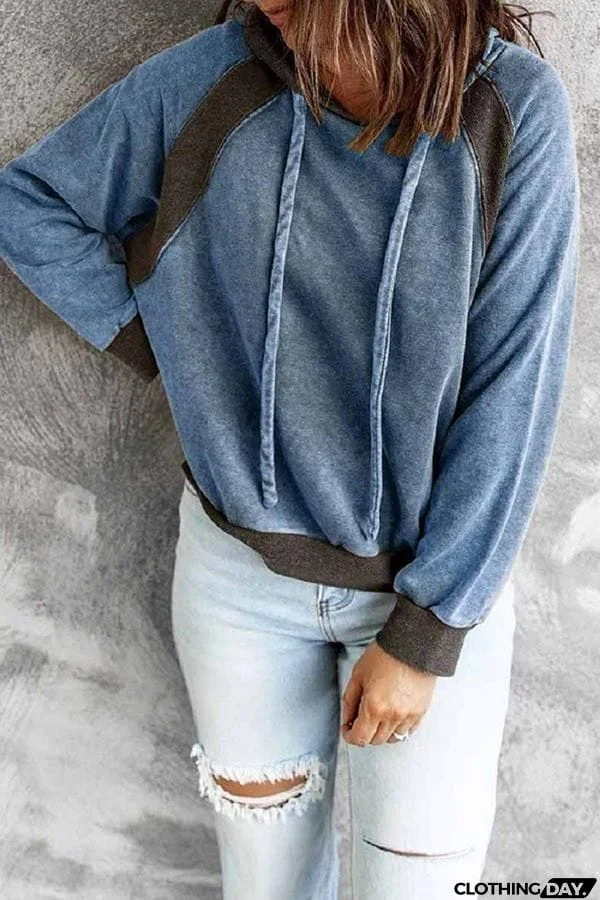 Morning Coffee Vintage Patchwork Hoodie