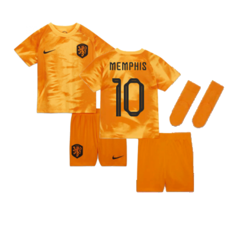 Maillot Pays-Bas Memphis Depay 10 Domicile Junior Minikit Coupe du monde 2022