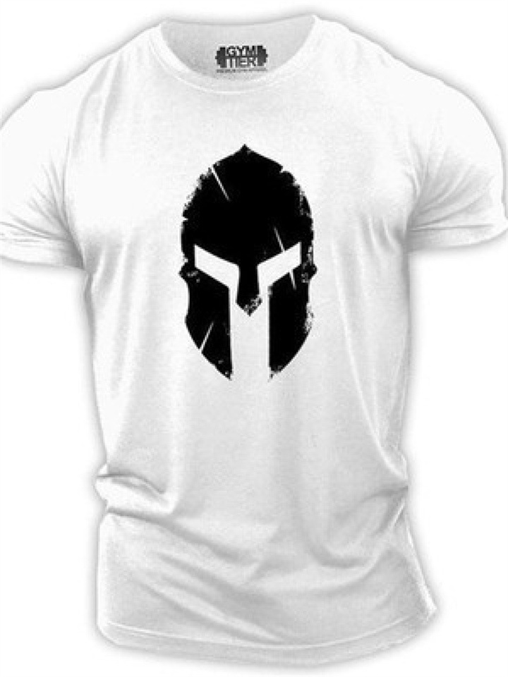 Men's Sports 3D Summer Fitness Round Neck Short Sleeve T-shirt Simple Mask Man Personality Pattern Wrinkle-resistant Short Sleeve