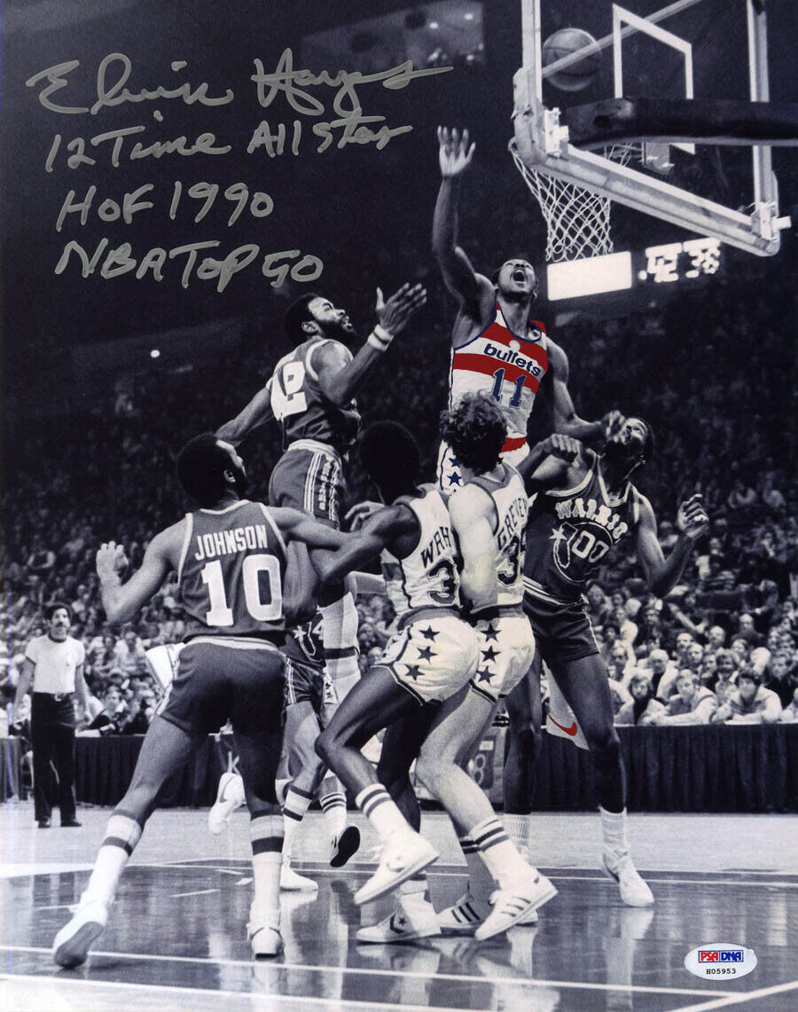 Elvin Hayes SIGNED 11x14 Photo Poster painting + 12 x All Star HOF 90 TOP 50 PSA/DNA AUTOGRAPHED