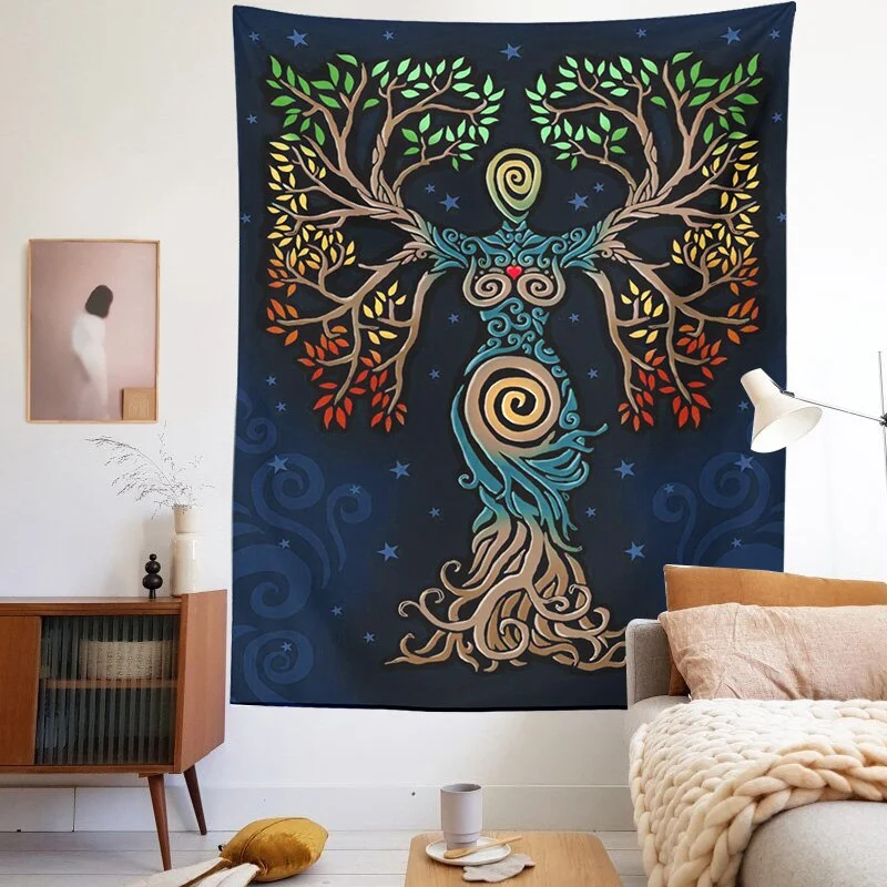 Tree of Life Wall Decor Picnic Mat Bedspread Sheet Wall Decoration Room Decor Tapestry Art Tarot Mysterious Wall Art Dorm Room